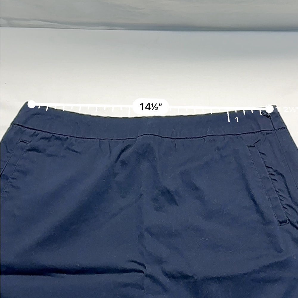 LLBean favorite fit cotton skirt two front pocket side zipper petite size 8 - Picture 2 of 9